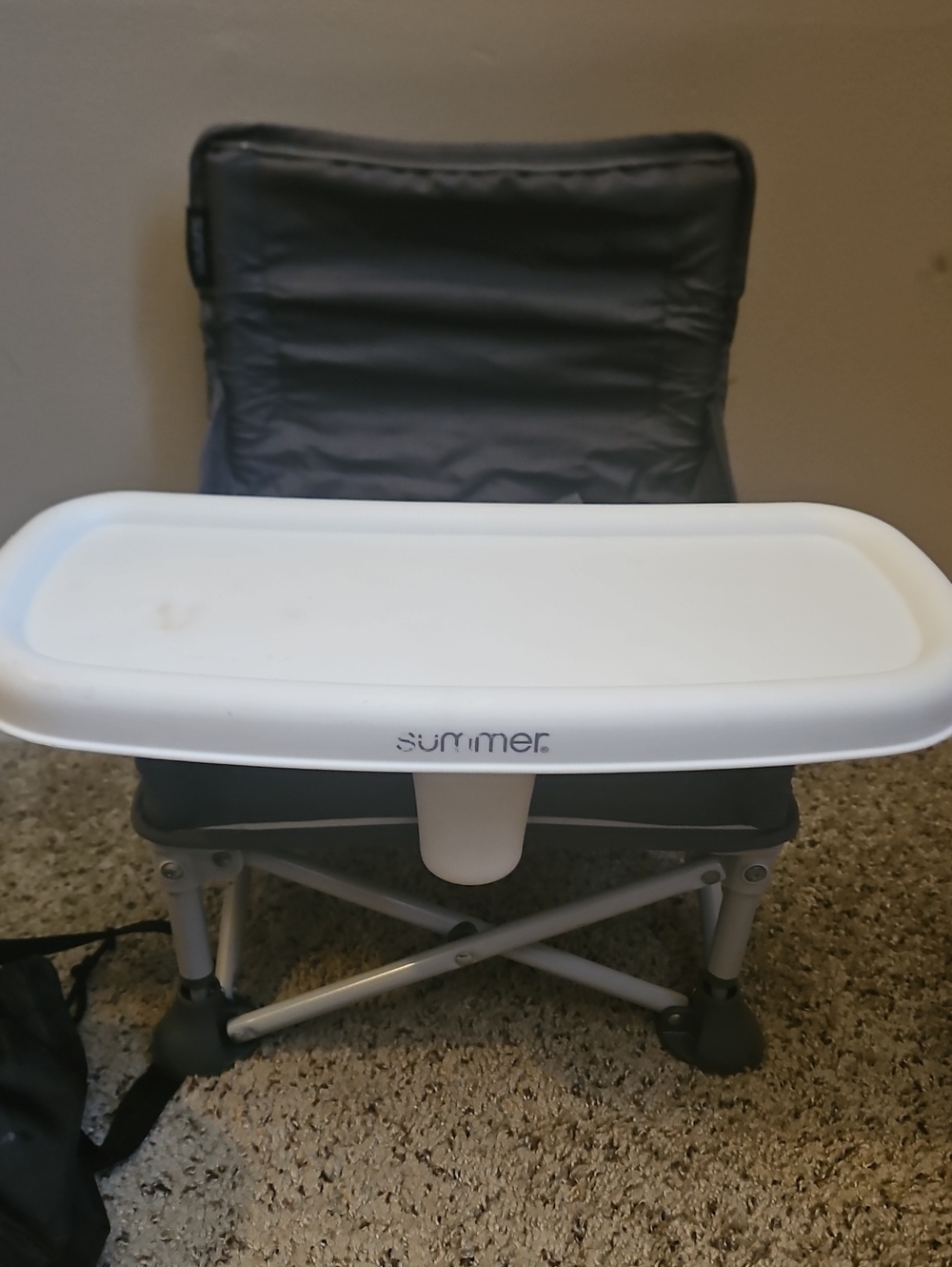 Summer Infant Gray Booster Seat with White Removable Tray